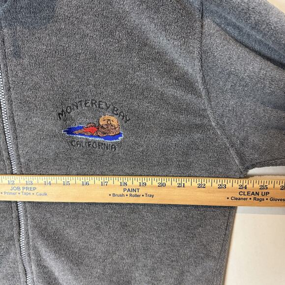 Monterey Bay Dimco Apparel Hoodie Mens Medium Gray Fleece Full Zip Mock Neck - Picture 11 of 12